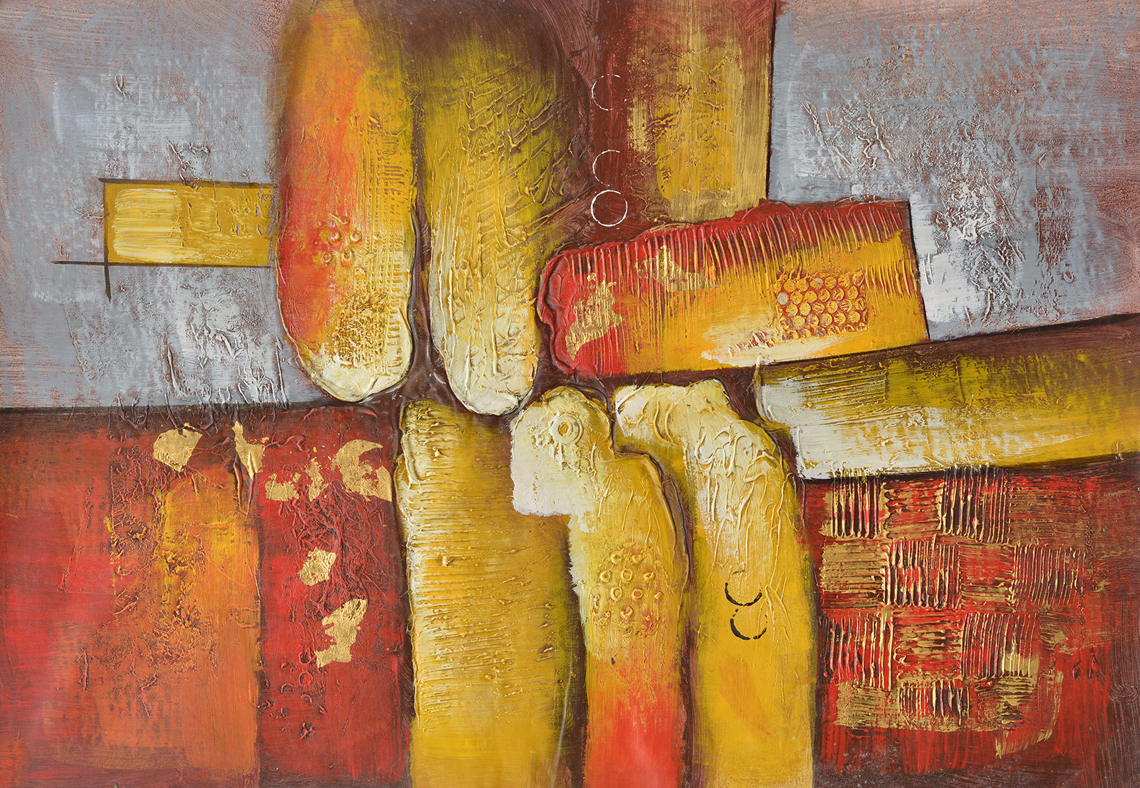 100% Handmade Oil Painting - Earthly Fragments