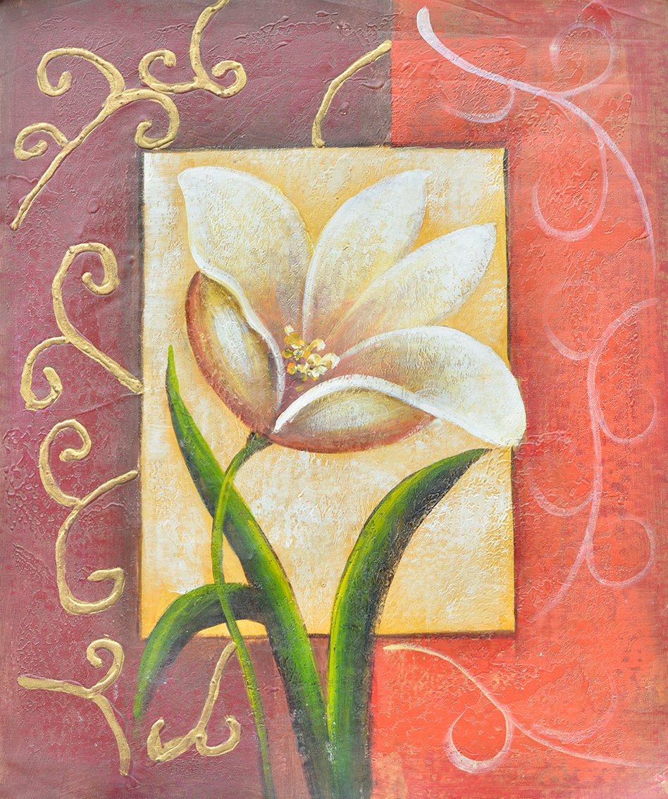 100% Handmade Oil Painting - Floral Elegance