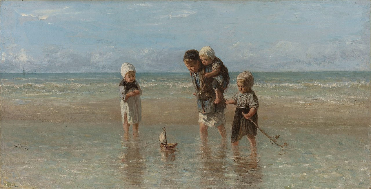 100% Handmade Oil Painting - Children of the Sea