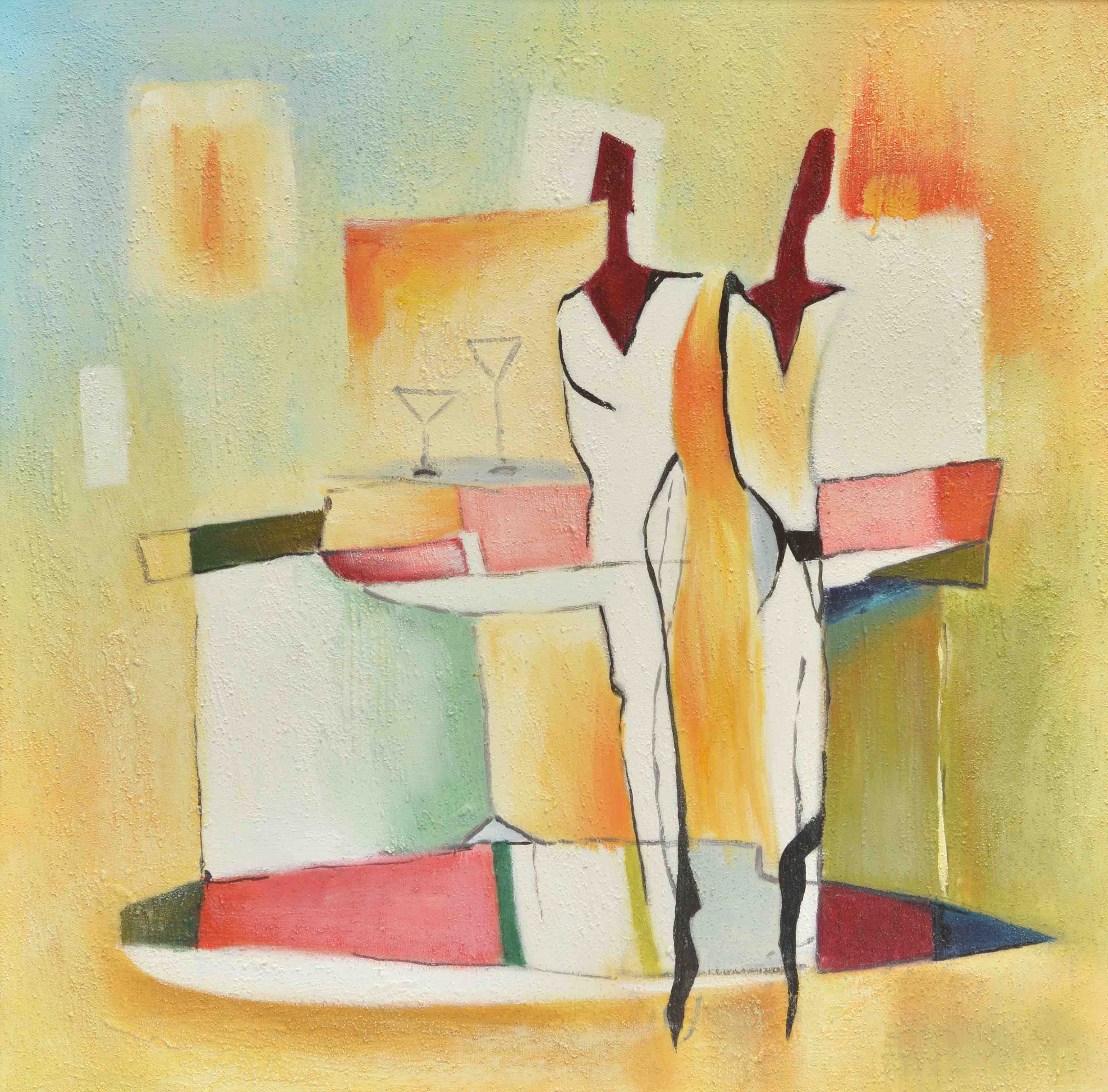 100% Handmade Oil Painting - Serenade of Shapes