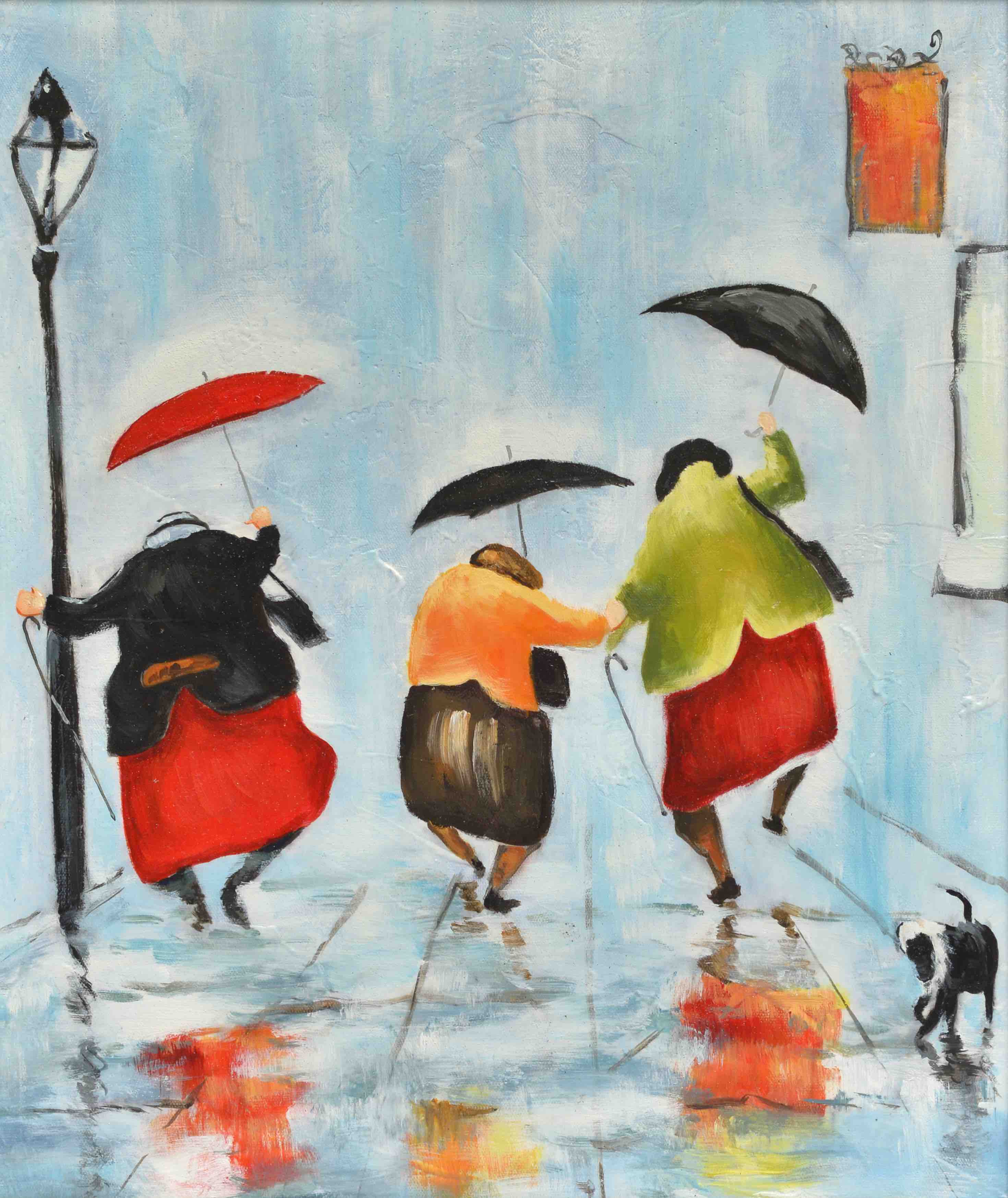100% Handmade Oil Painting - Melancholy Promenade