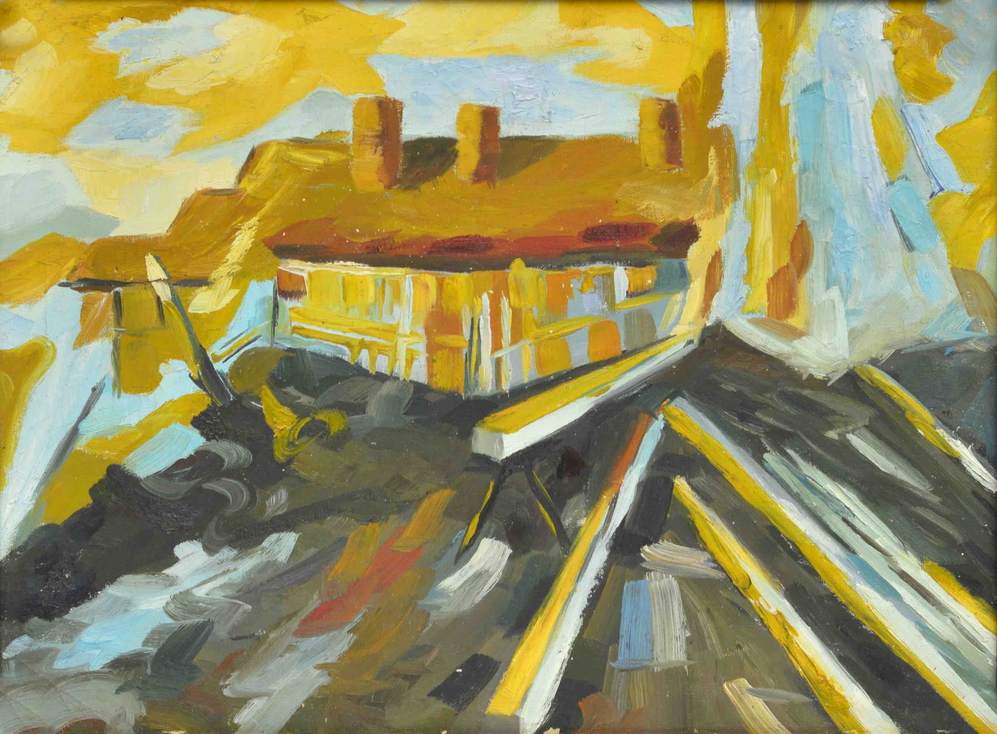 100% Handmade Oil Painting - Rural Geometry