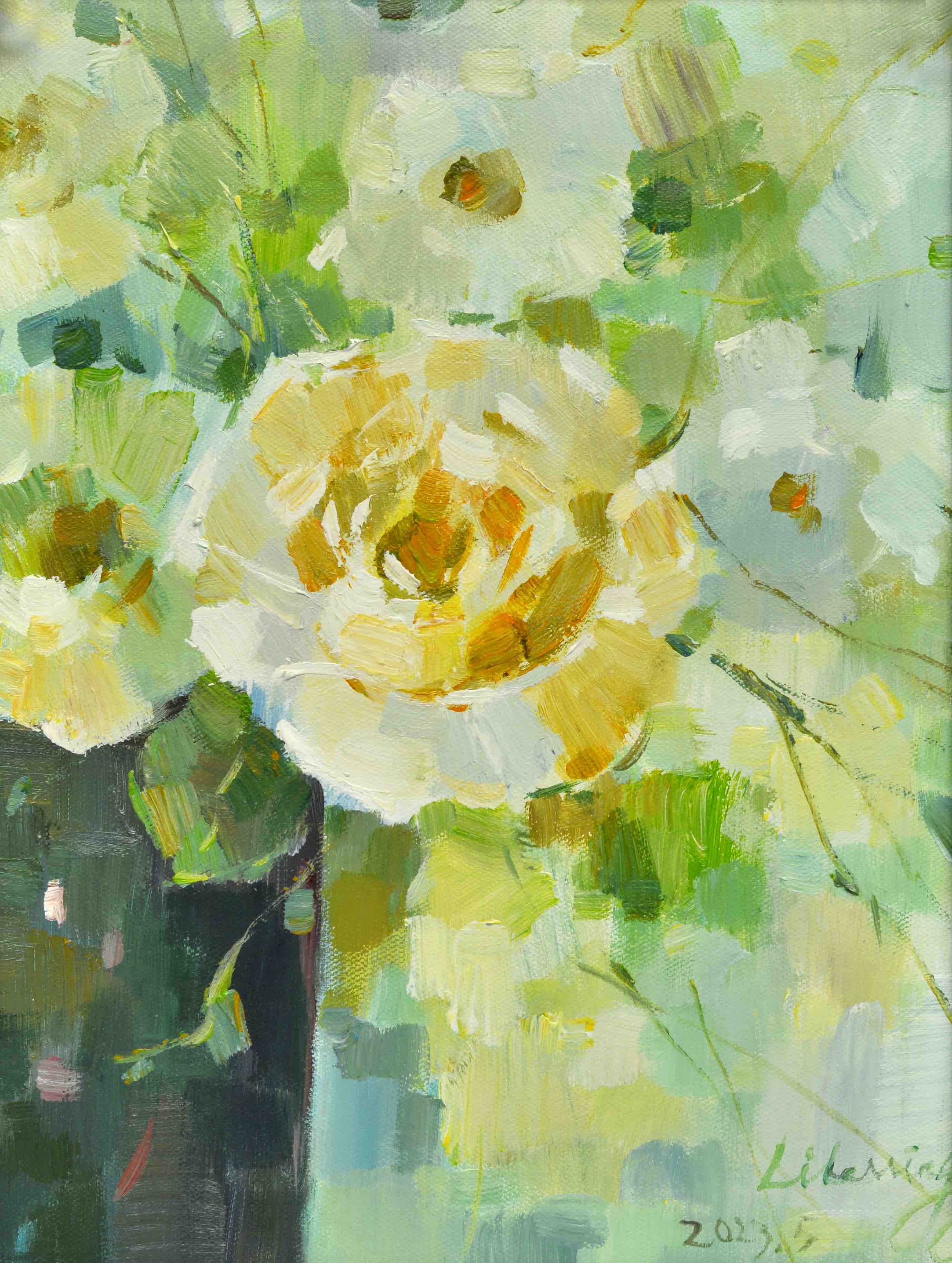 100% Handmade Oil Painting - Gentle Blossoms