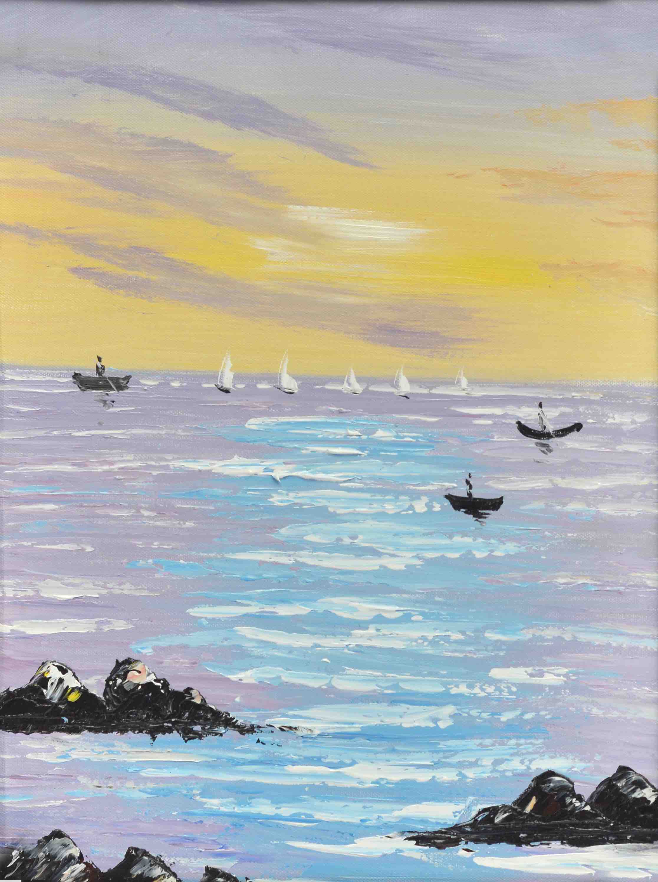 100% Handmade Oil Painting - Violet Veil