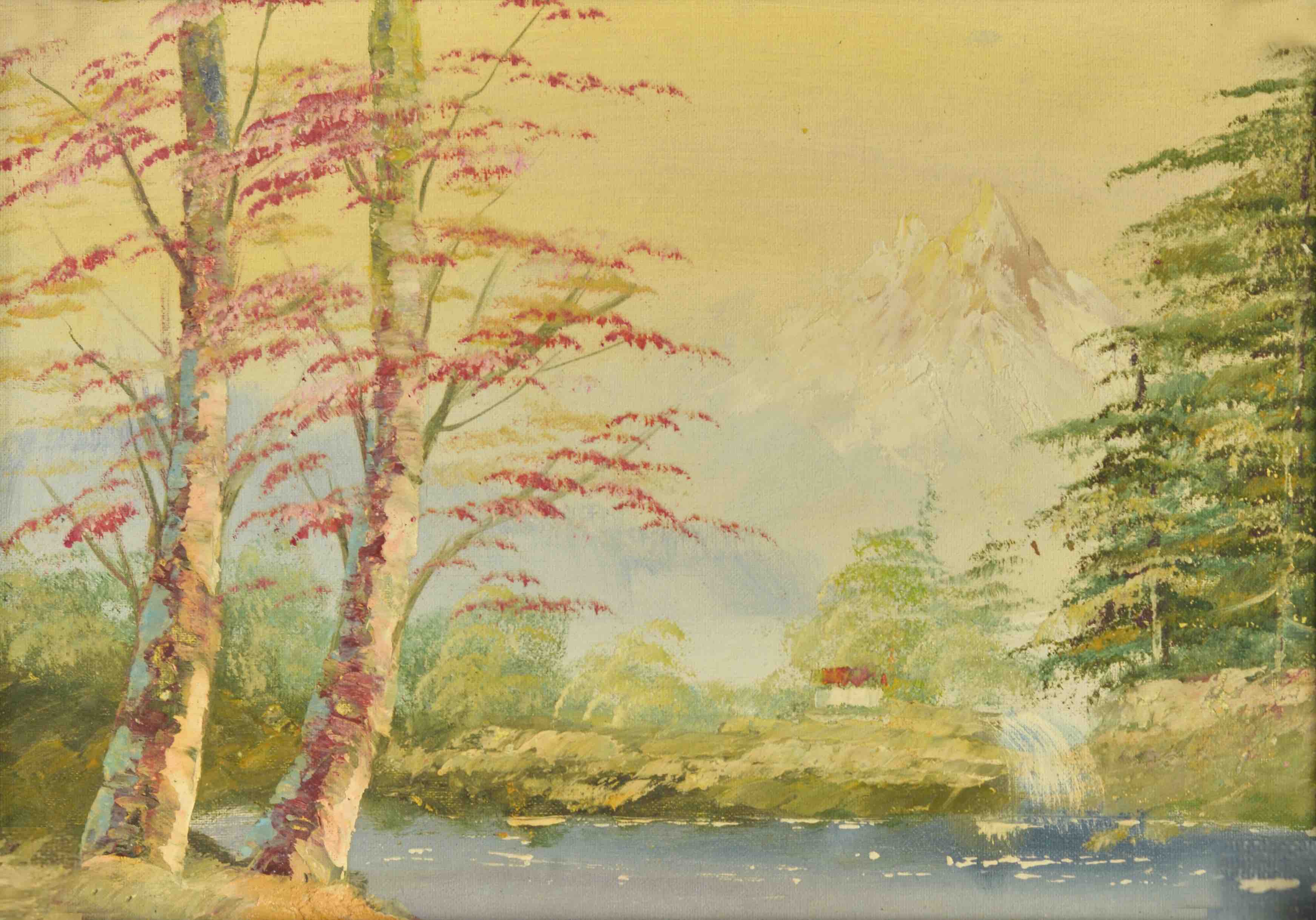 100% Handmade Oil Painting - Tranquil Peaks