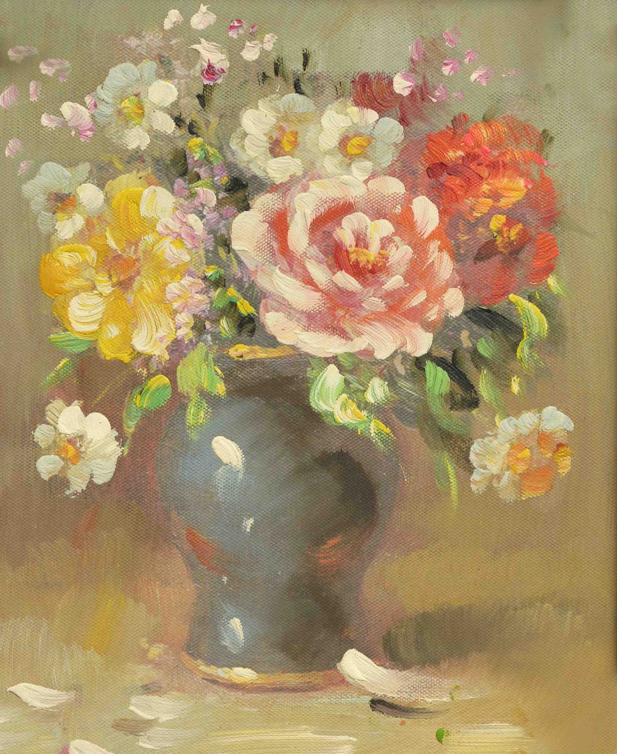 100% Handmade Oil Painting - Vase of Spring