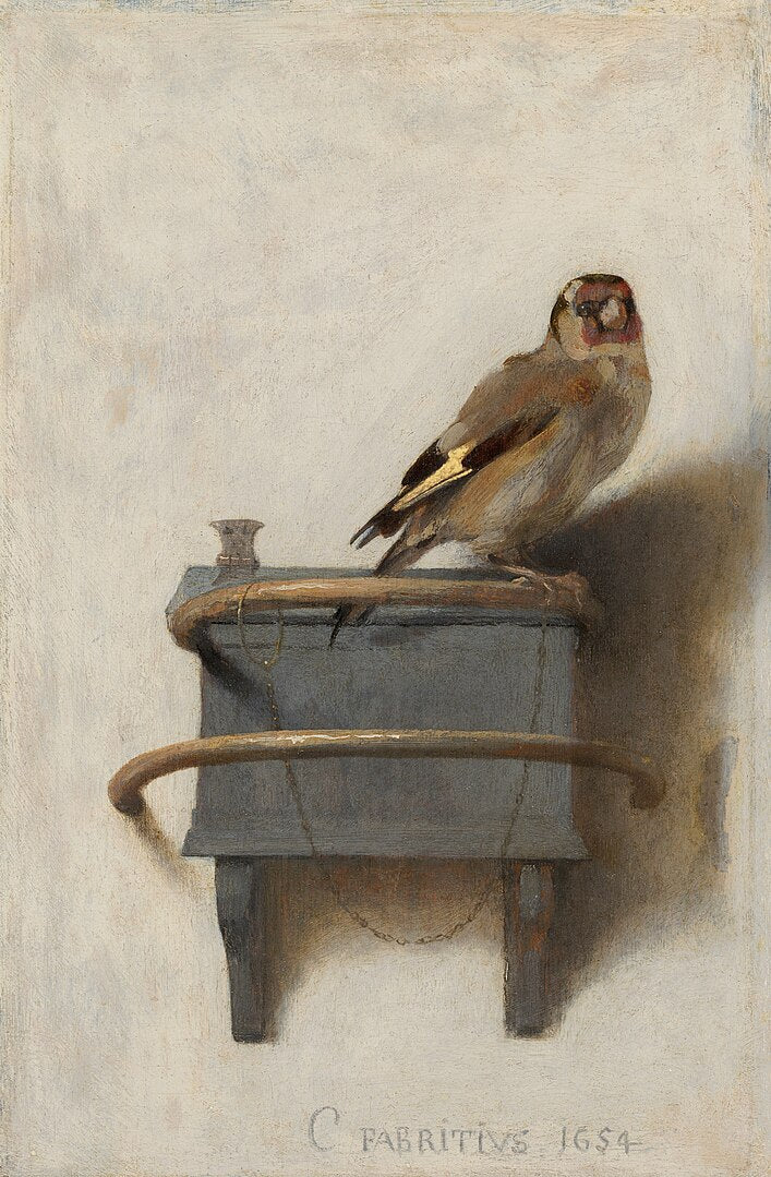 100% Handmade Oil Painting - The goldfinch, Carel Fabritius
