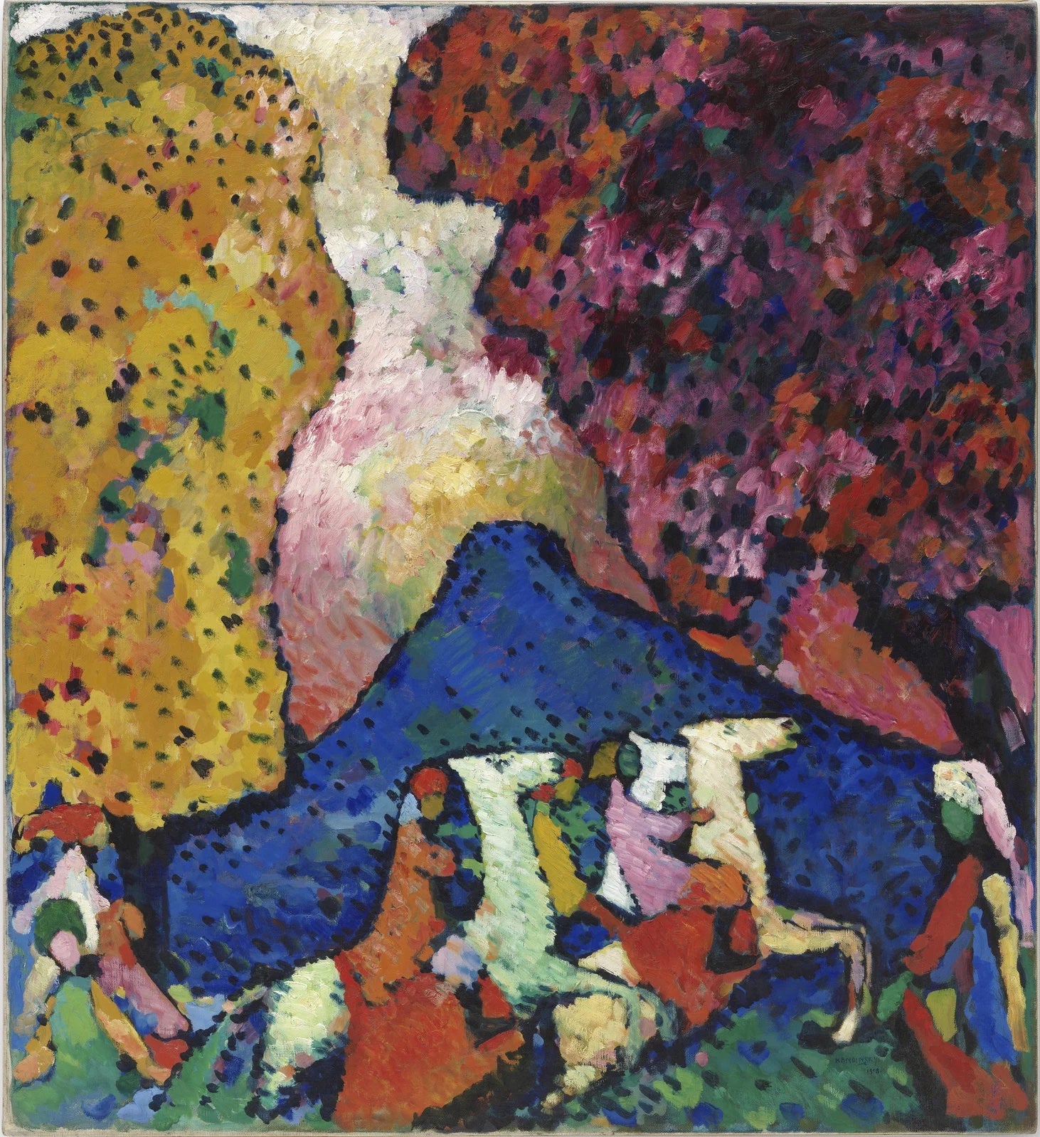 100% Handmade Oil Painting - Der Blaue Berg (The Blue Mountain)