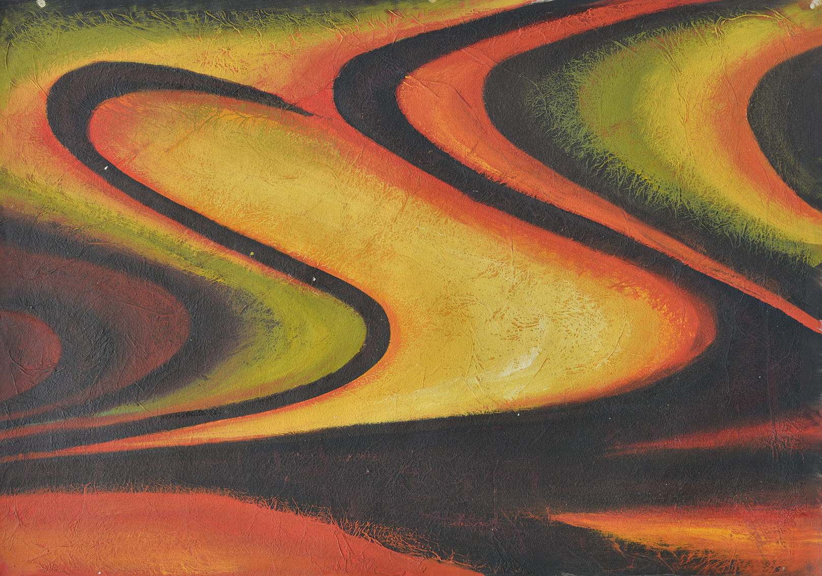 100% Handmade Oil Painting - Molten Undulations
