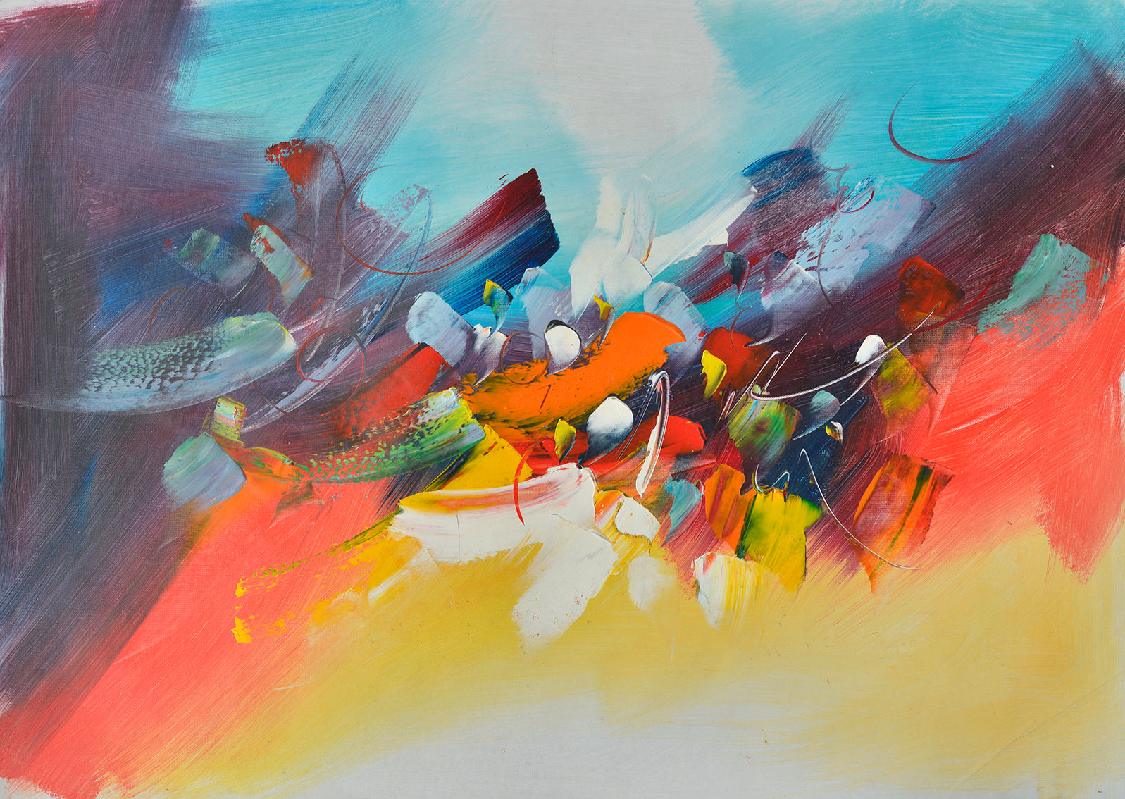 100% Handmade Oil Painting - Radiant Momentum