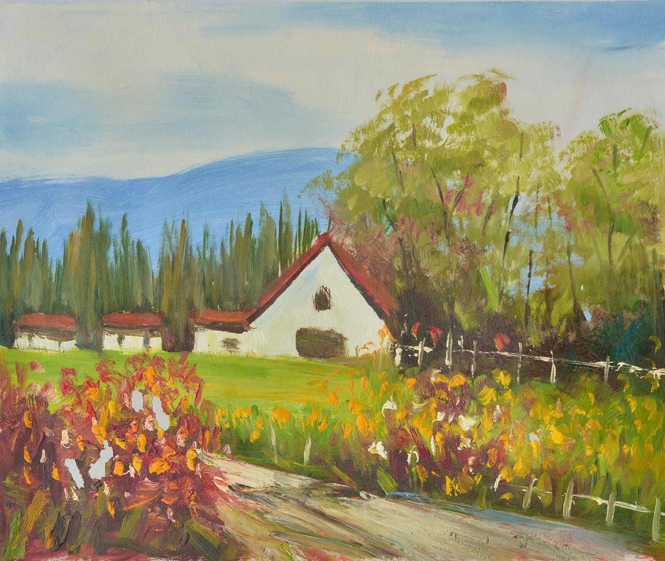 100% Handmade Oil Painting - Pastoral Landscape