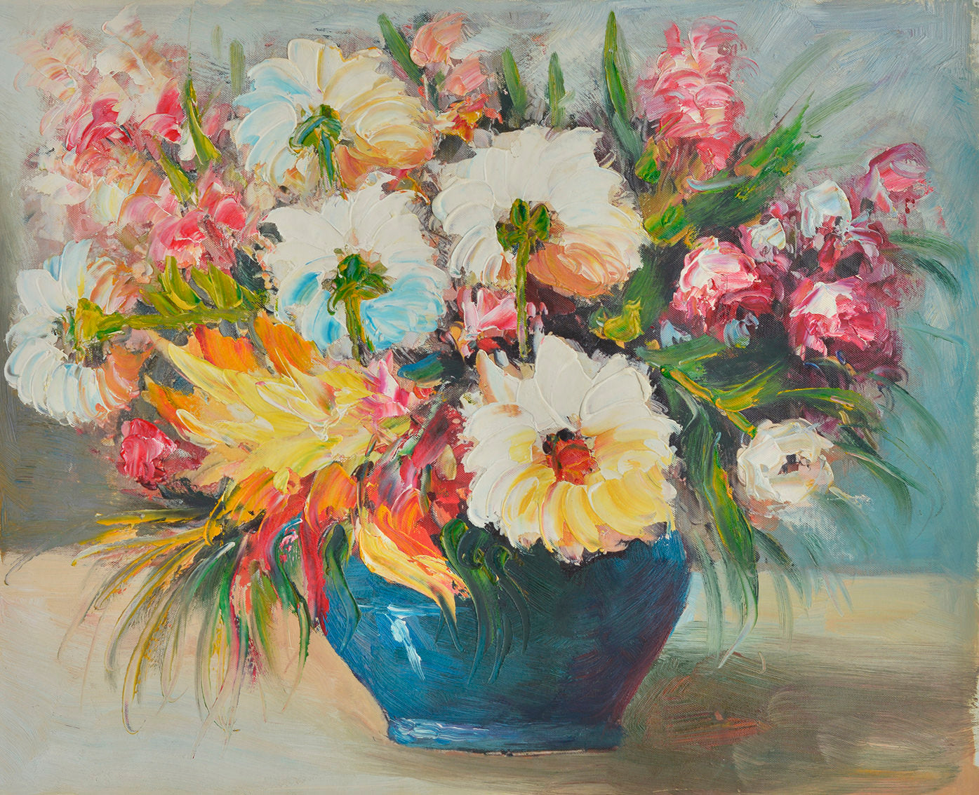 100% Handmade Oil Painting - Floral Splendor