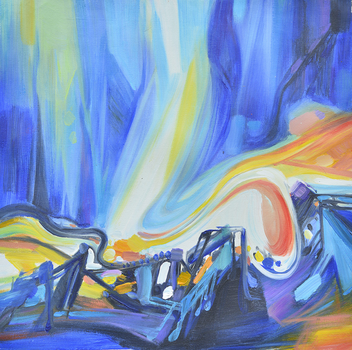 100% Handmade Oil Painting - Chromatic Fusion 2