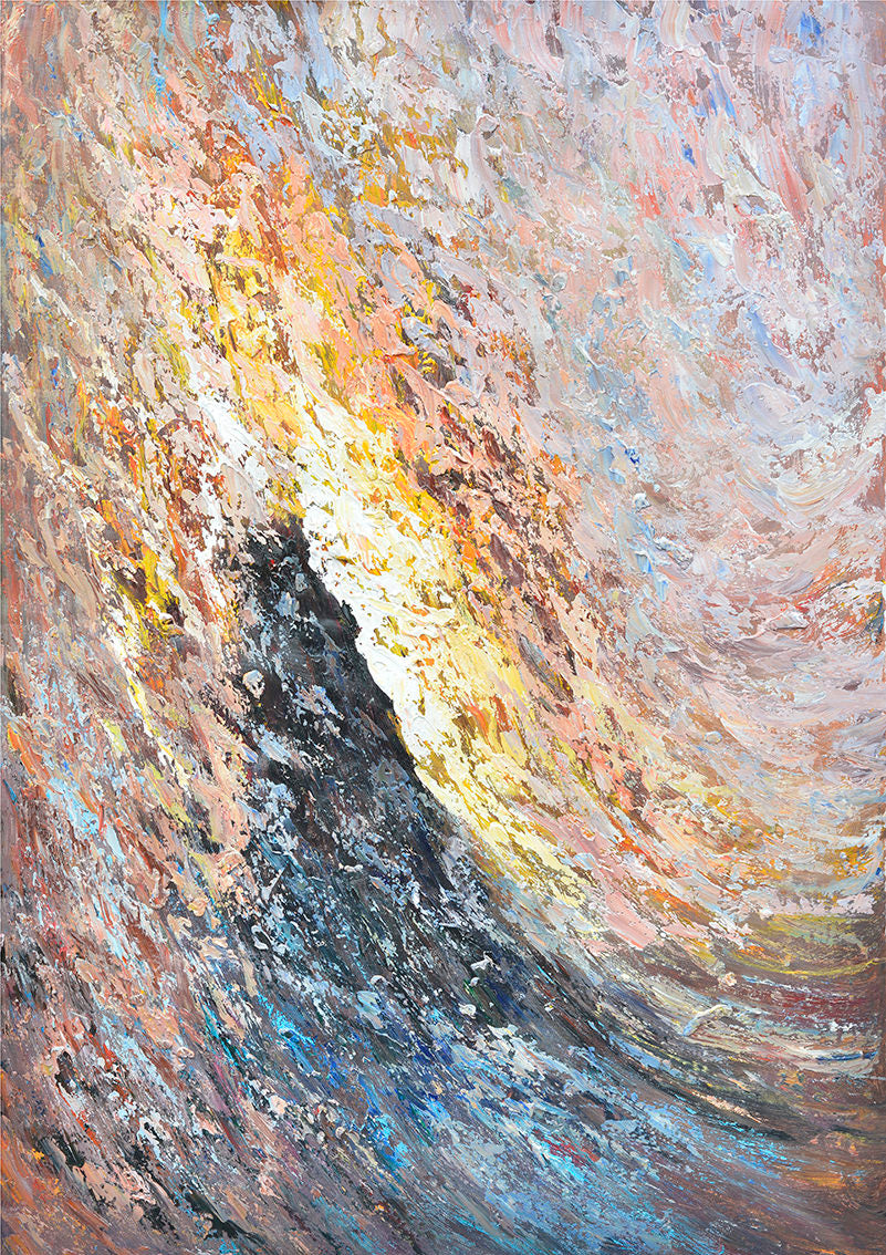 100% Handmade Oil Painting - Chromatic Cascade
