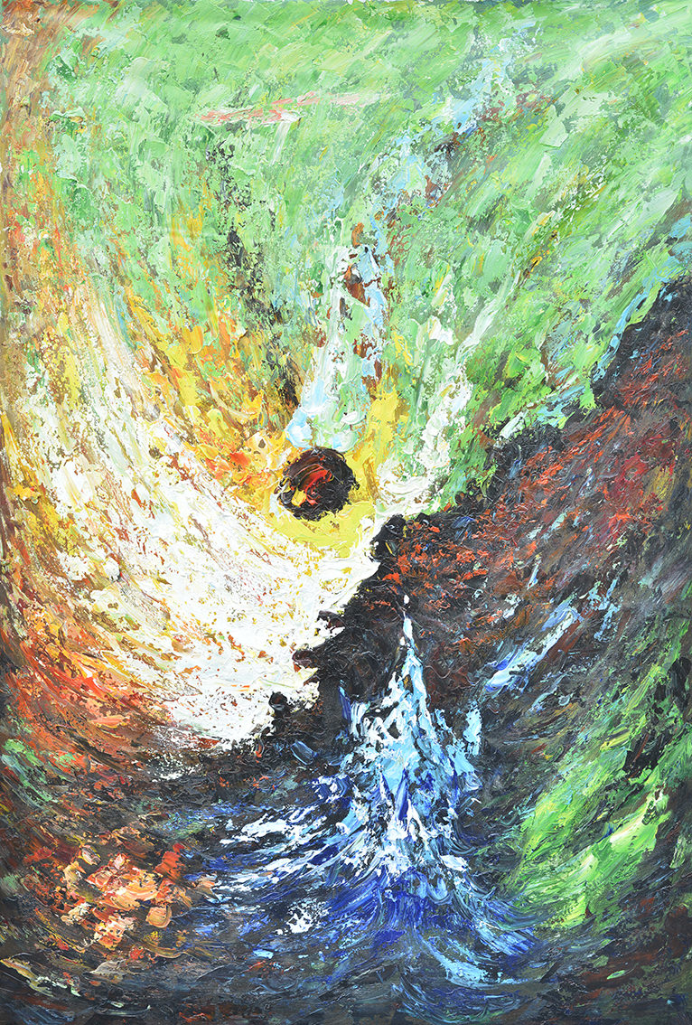 100% Handmade Oil Painting - Aquatic Reverie 2