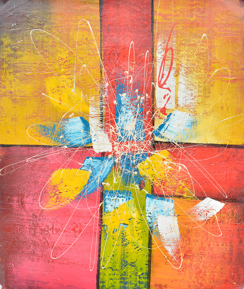 100% Handmade Oil Painting - Radiant Bloom