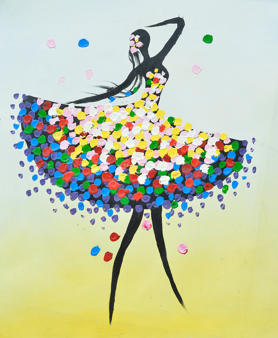 100% Handmade Oil Painting - Dance of Colors