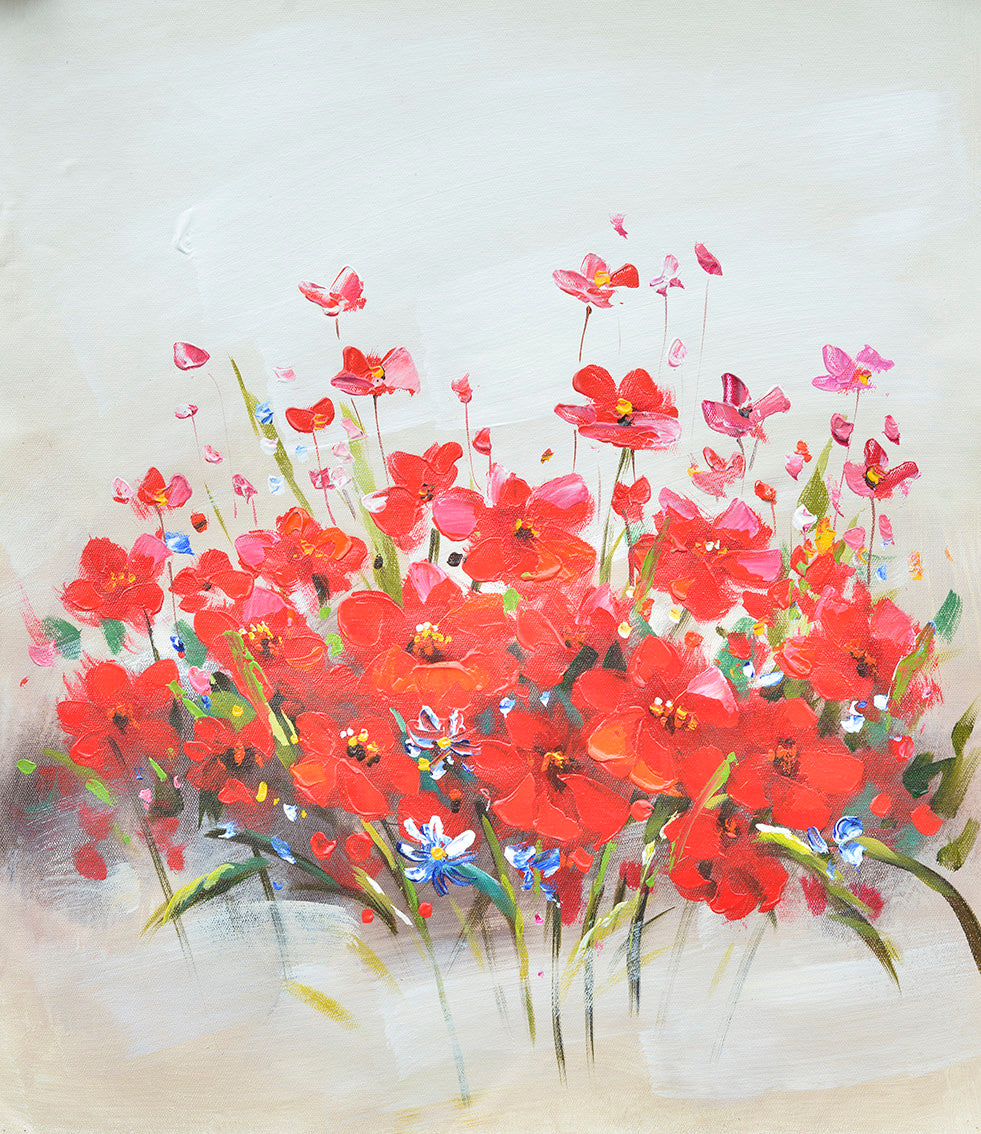 100% Handmade Oil Painting - Vibrant Floral Bouquet