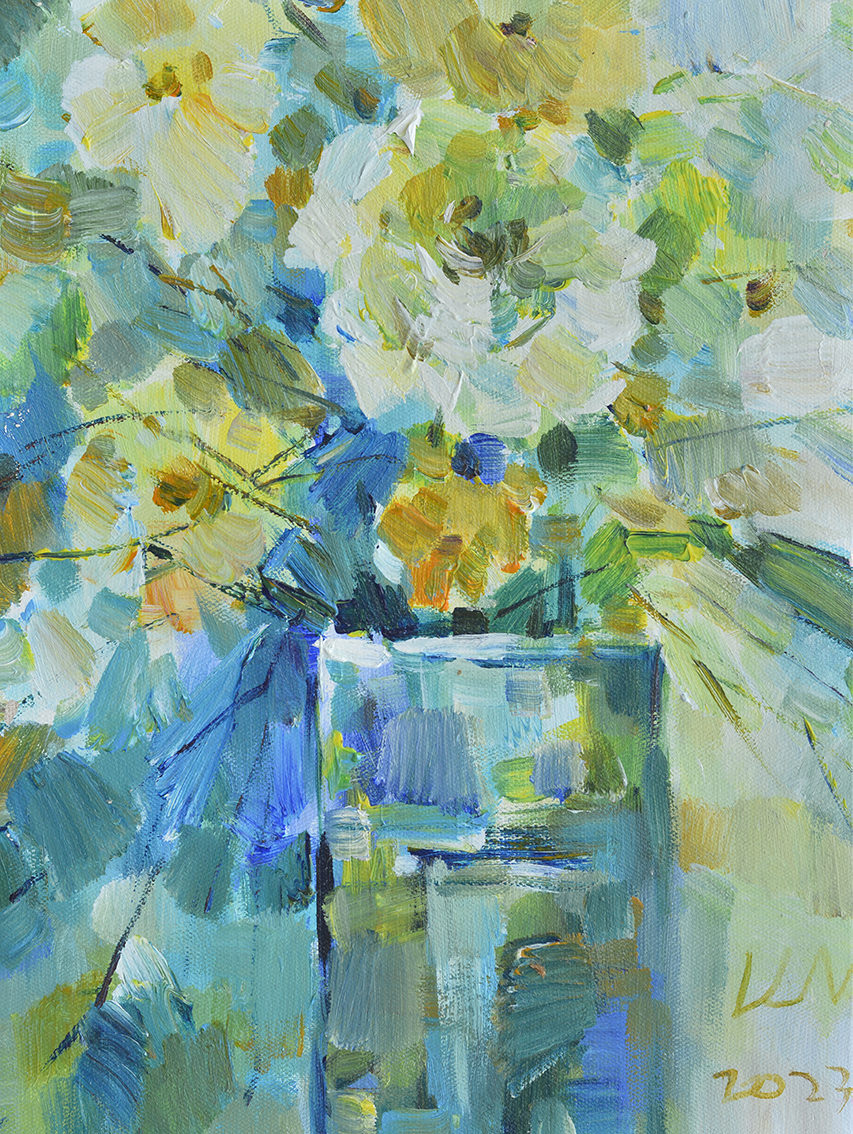 100% Handmade Oil Painting - Vibrant Floral Bouquet 3