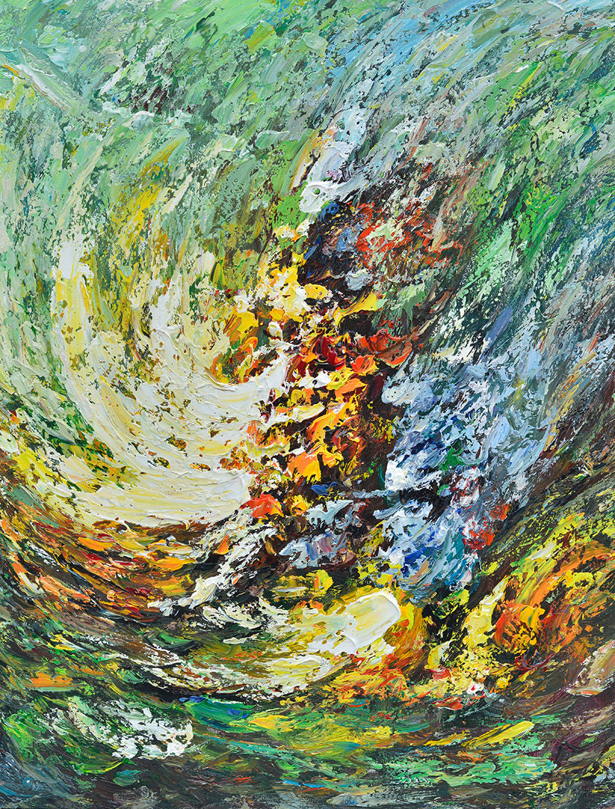 100% Handmade Oil Painting - Celestial Eruption