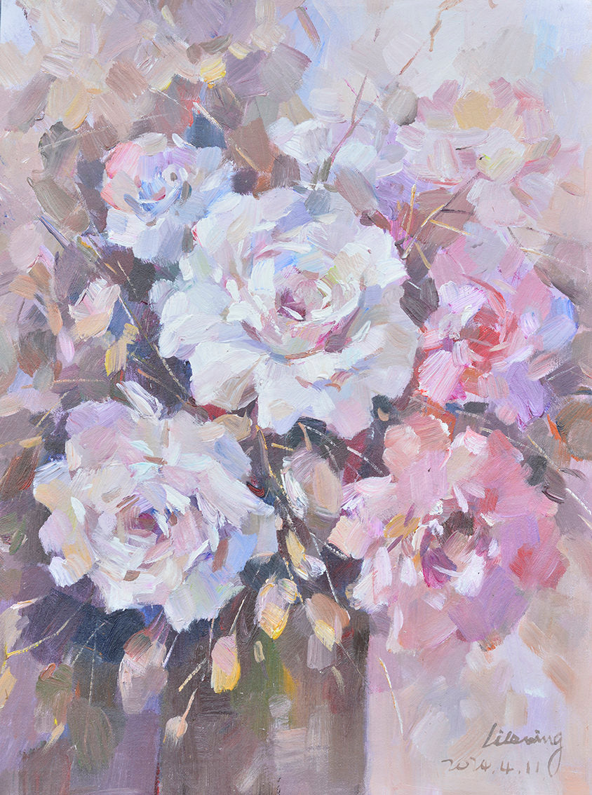 100% Handmade Oil Painting - Floral Symphony