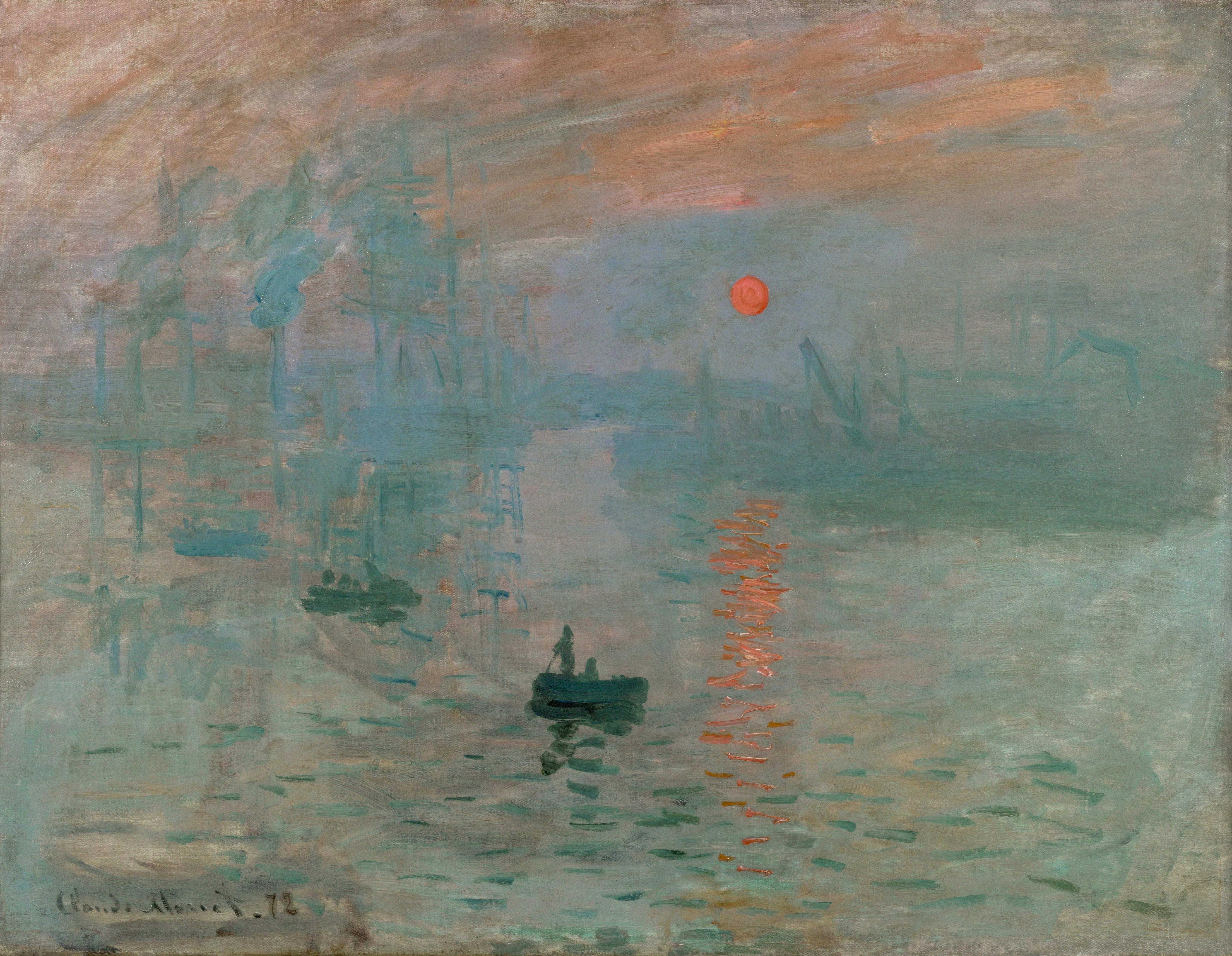 100% Handmade Oil Painting - Impression Sunrise