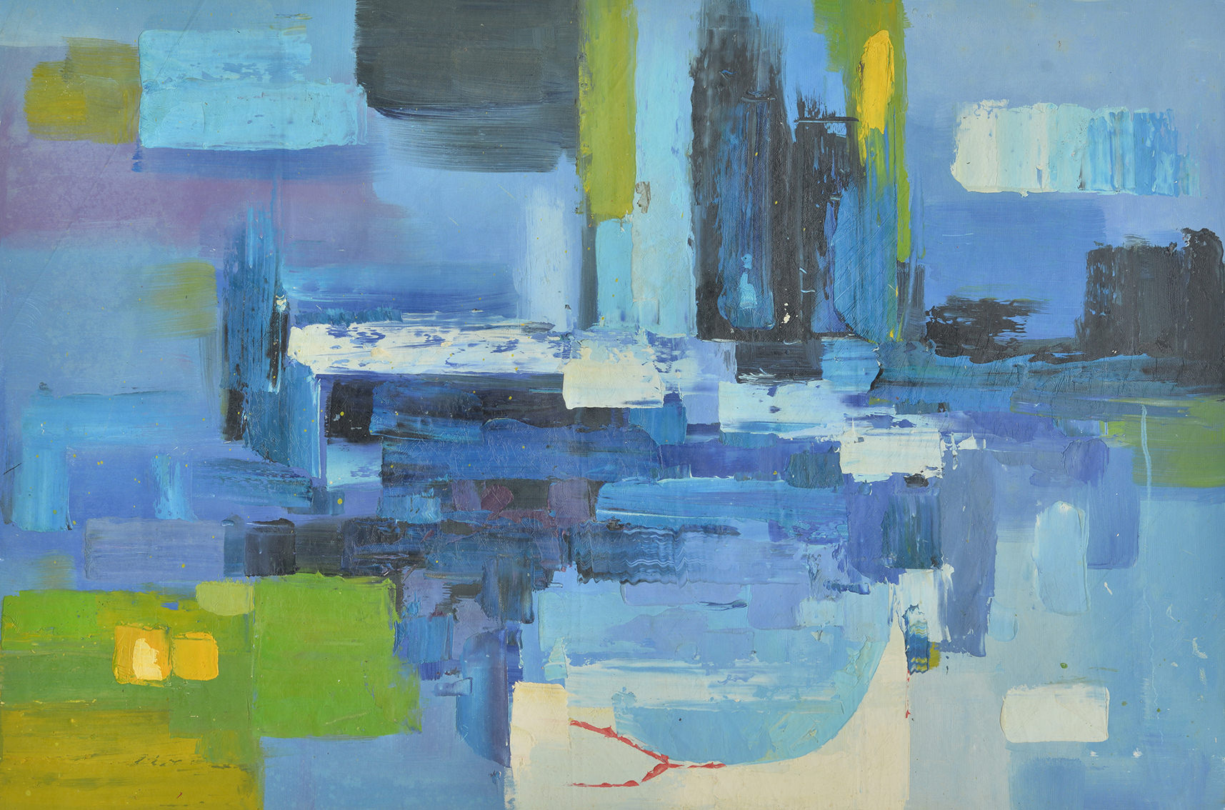 100% Handmade Oil Painting - Serenity in Blue