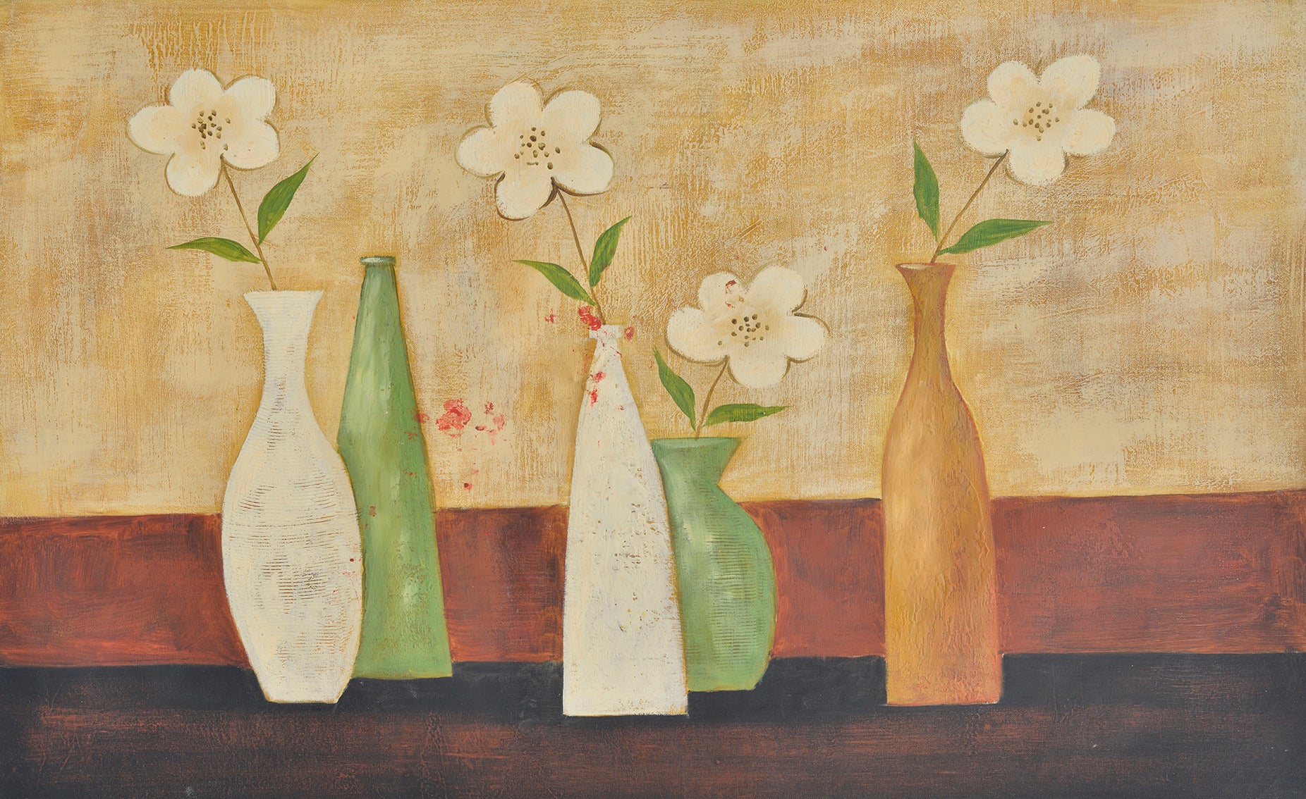 100% Handmade Oil Painting - Floral Tranquility