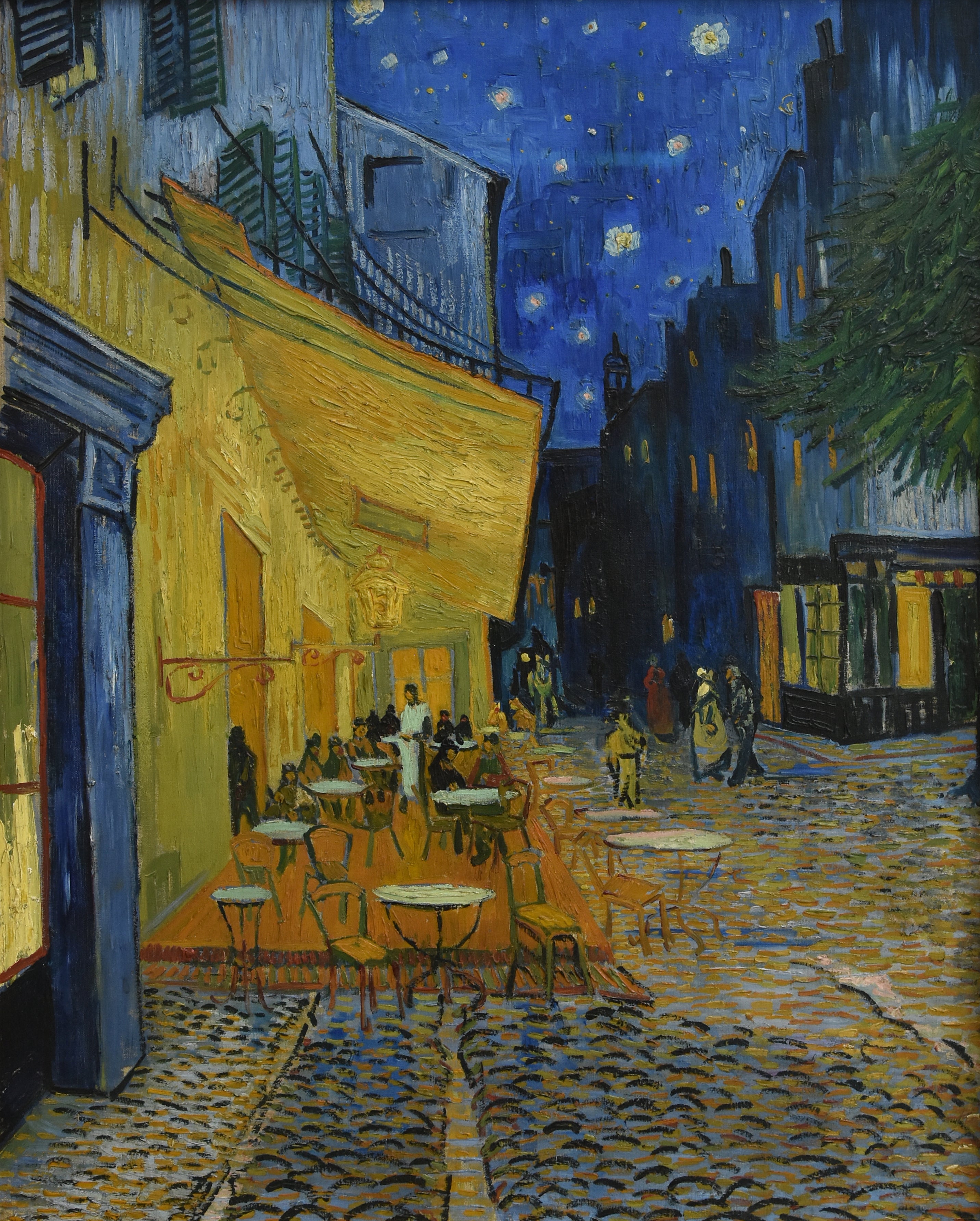 100% Handmade Oil Painting - Cafe Terrace at Night