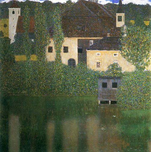100% Handmade Oil Painting - Water Castle (Kammer Chateau near Attersee I)