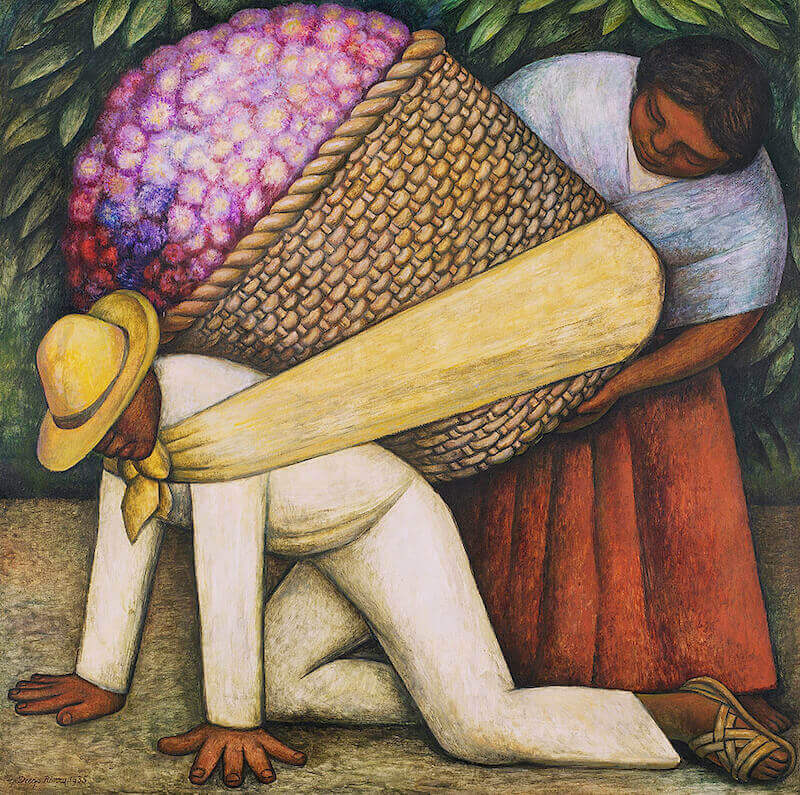 100% Handmade Oil Painting - The Flower Carrier